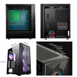PC Gamer | AMD Ryzen 5 5600X - 6x4.6GHz | 16Go DDR4 3200MHz Corsair LPX | AMD RX 6750 XT 12Go | 1To M.2 SSD (NVMe) MSI Spatium + 1To HDD